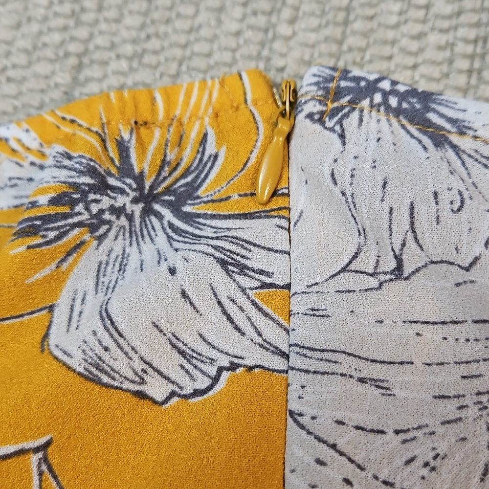 Lulus High Low Maxi Dress NEW Darling Daylily Mustard Yellow Floral Print Large - Picture 11 of 14